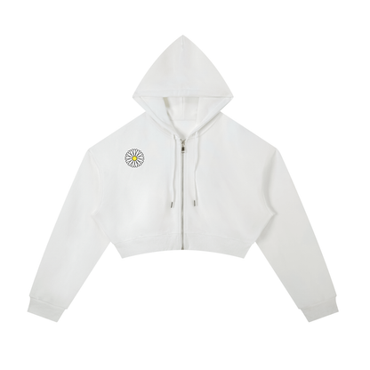 Essential Cropped Zip-Up Hoodie