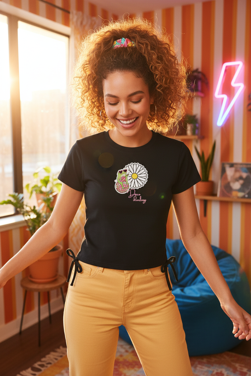 #RetroStyle ,#discodarling,#Y2KStyle,#funkyfashion,#pinterestfashion,#FrogAesthetic,#retrogirly,#CuteGraphicTee,#creamuze,#cutetee