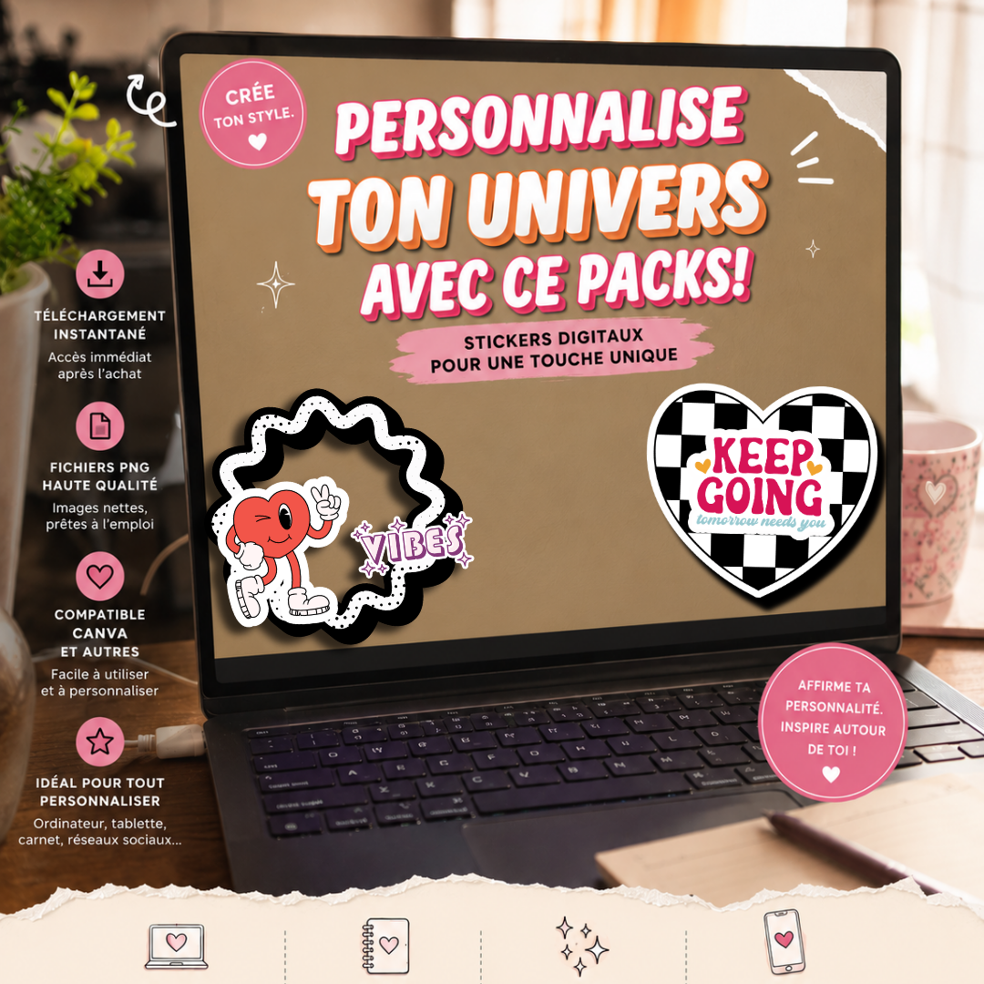 ✨ PACK DE 34 STICKERS DIGITAUX + 2 BONUS SURPRISE ✨