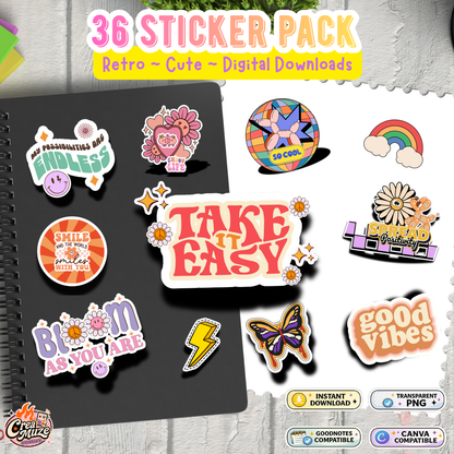 ✨ PACK DE 34 STICKERS DIGITAUX + 2 BONUS SURPRISE ✨