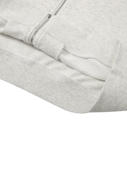 Essential Cropped Zip-Up Hoodie